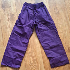 Mountain Warehouse IsoDry Kids Unisex Waterproof Trousers Purple Size 7-8 Years