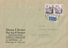 168707) Notopfer Nr. 1 auf Blg Franz. Zone W&uuml;rttemberg m. Nr. 20+29 a. Rottweil