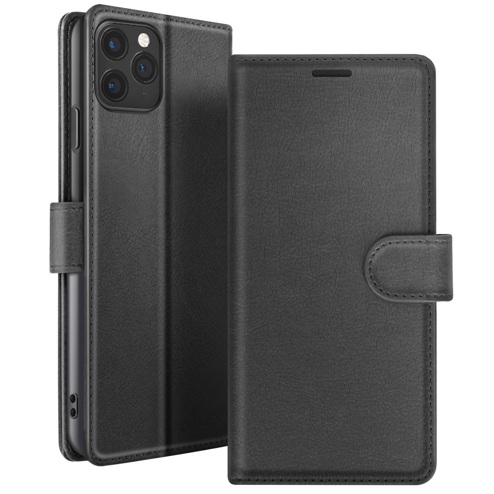 Housse iPhone 11 Pro Max fermable avec languette magnétique puissante et fentes cartes
