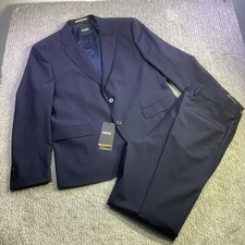 BOSS Hugo Boss Jasper Navy Blue Virgin Wool 2 Piece Suit Regular Fit 42S NWT