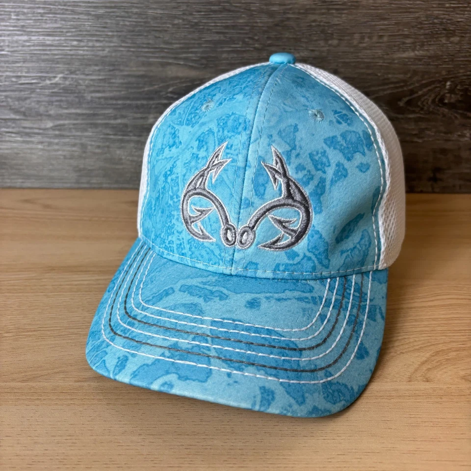 Realtree 钓鱼帽扣蓝色灰色迷彩性能可调节 — 第 3/4 张图片