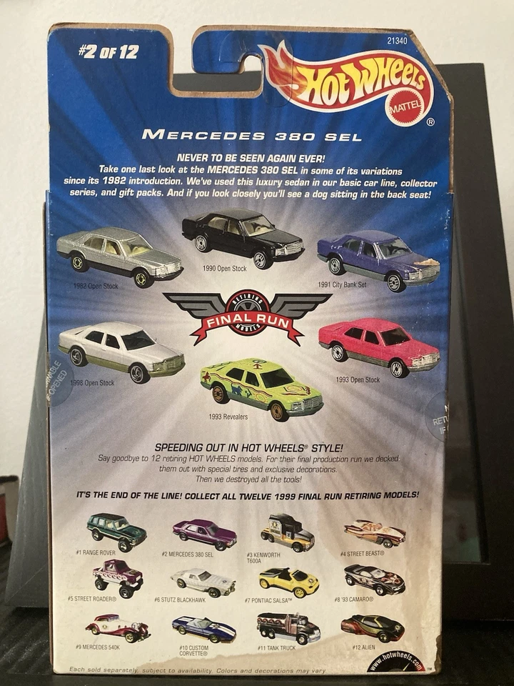 Mercedes 380 SEL Final Run 1:64 Scale Diecast By Hot Wheels - Image 3 of 3