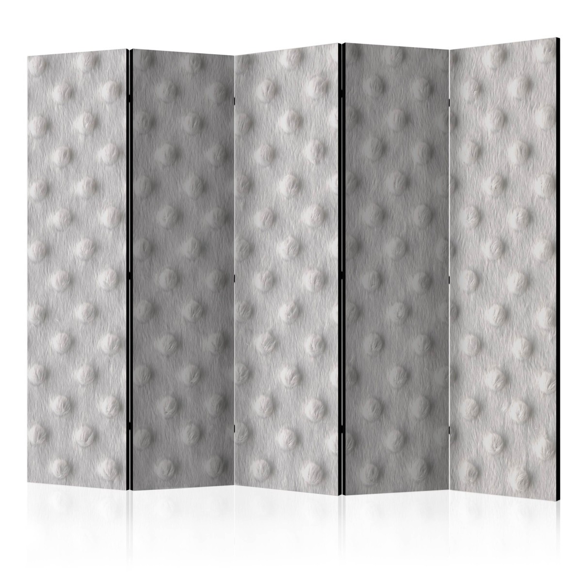 Paravent 5 volets grand format motif ours blanc cloison amovible 172x225