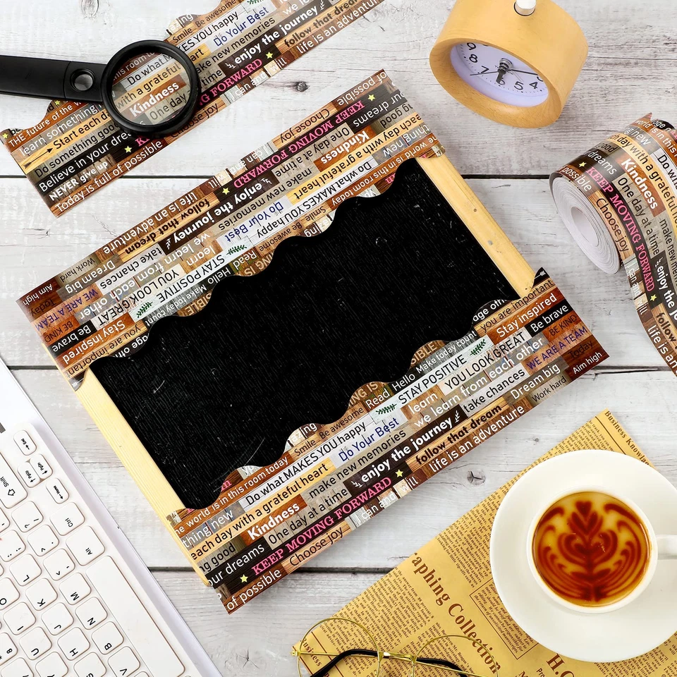 68.9 Feet Scalloped Bulletin Board Border Rustic Farmhouse Home Sweet Rolled ... - Image 3 of 4