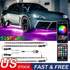 5050 Smd Rgb Led Strip Under Car Tube Underglow Underbody System Neon Light Kit