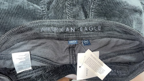 Pantaloni in velluto a coste American Eagle donna 8 cargo larghi gamba larga nero skater - Foto 4 di 7