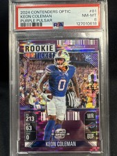 2024 Panini Contenders Optic - Rookie Ticket Keon Coleman #81 Purple Pulsar (RC)