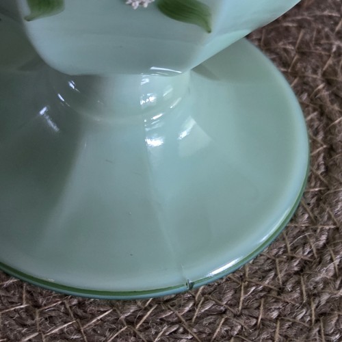 Vintage Westmoreland Sea Foam Green Milk Glass Lidded Candy Dish Signed 8"/READ - Picture 10 of 17
