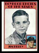 1972 Topps Baseball Card #497 Boyhood Photos of the Stars Jim Perry
