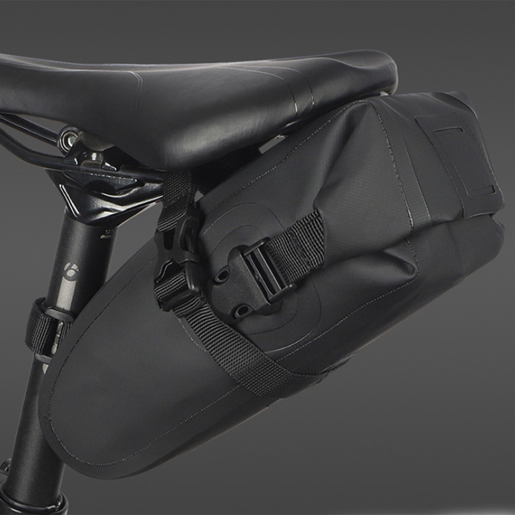 Borsa Sedile Posteriore Mountain Bike Impermeabile Durevole Nera Riutilizzabile Borsa Sedile Posteriore Bici foto 4