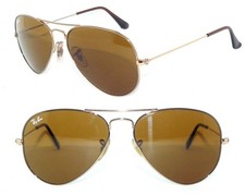Ray Ban SONNENBRILLE GOLD BRAUN RB 3025 001/33 58 AVIATOR PILOT BRILLE 8313 ETUI