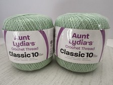 Aunt Lydia's Classic Cotton Crochet Thread Size 10 Lot Of 2 Mint Green 154 0428