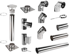 Edelstahl Schornstein Rauchrohr Ofen Rohr Bogen Knie Schelle 120 130 150 180 200