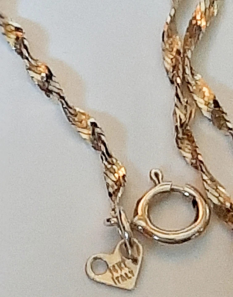 BRILLANTE 14K Y. COLLAR CADENA ESPIGA TORCIDA ORO -20" Largo  Foto 4 de 4