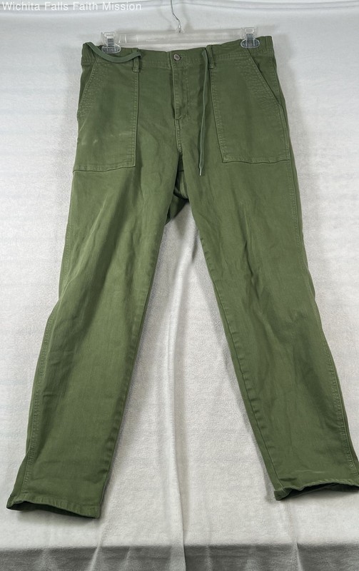 Judy Blue Women's Olive Green Utility Cargo High Rise Elastic Waist Pants 11/30