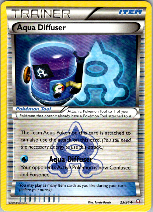 Aqua Diffuser 23/34 - Double Crisis Uncommon 2015 - Pokémon TCG Card LP