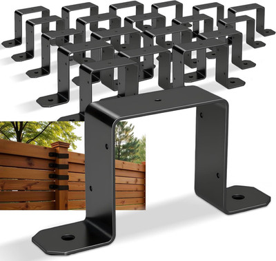 24 Pcs 4 X 4 Inches Deck Post Tie Bracket, Black Metal Steel Post Ties Fence Bra