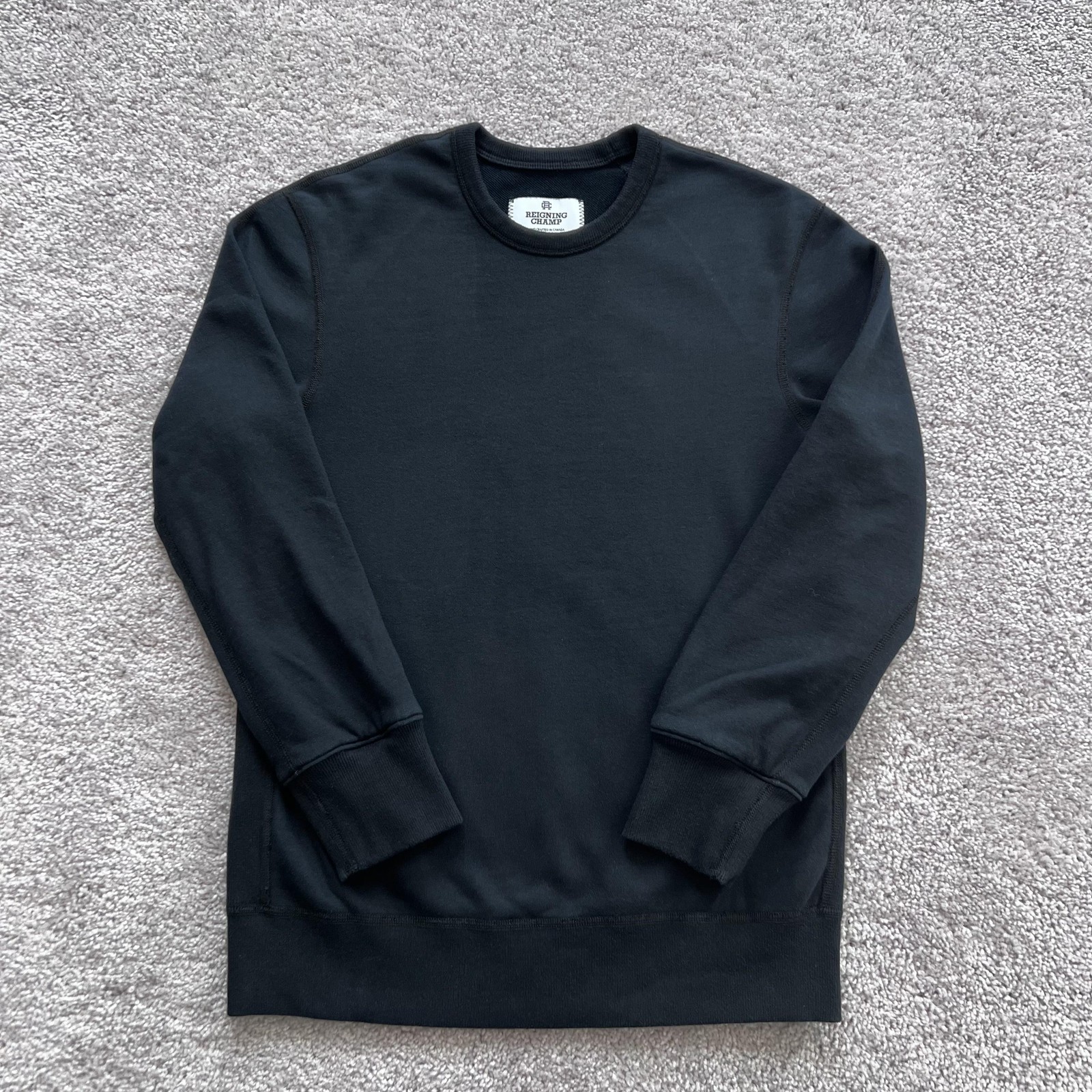 Reigning Champ Midweight Terry Relaxed Sweatshirt Mens XS Navy Crewneck