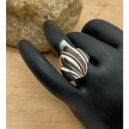 Vintage Sterling Silver with Brass accent Ring