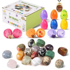 Filled Easter Eggs Fillers Stuffers Set, 24 Pack Prefilled Easter Eggs  Gems...