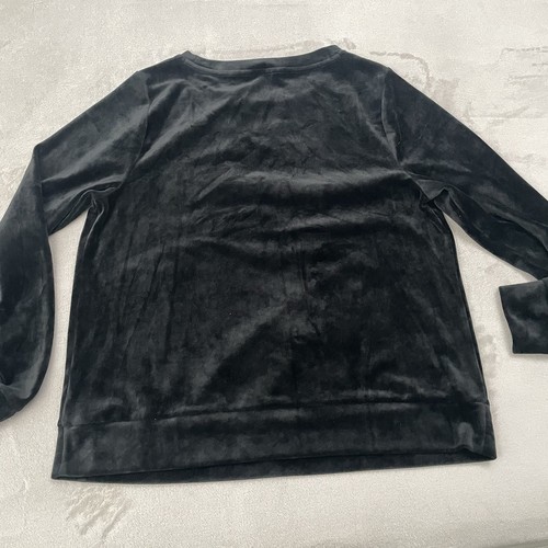 Lilly Pulitzer Womens Onyx Black Rami Velour Floral Print Sweatshirt Size Large - Picture 3 of 11