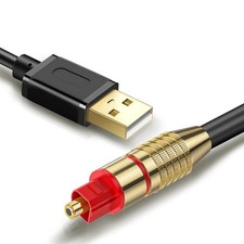 USB to Optical Audio Adapter, PC to SPDIF Sound Card Optical Output Compatibl...