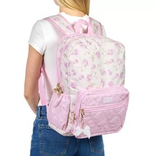 LoveShackFancy x Target 2026 Yoobi Pink Floral Backpack Quilted Bow School Bag