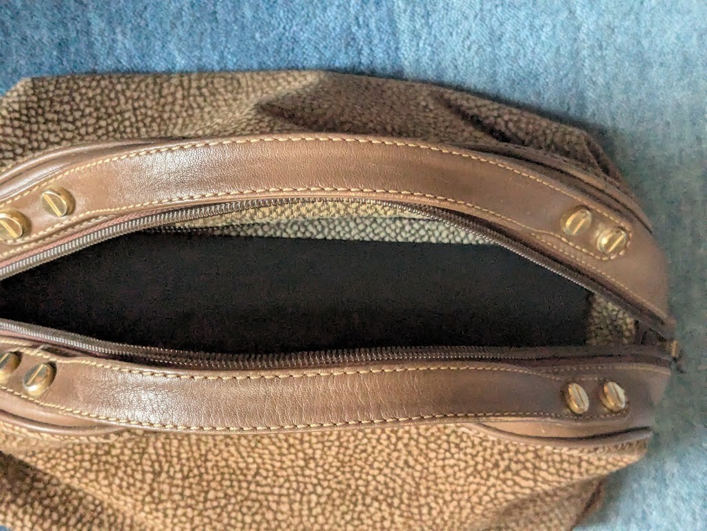 Borbonese Handbag Quail Pattern Round Style - image 8