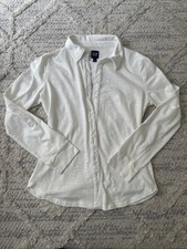Gap Collared Button Down Cardigan New Off White Small Cotton Modal Slub