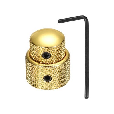 Dual Concentric Stacked Control Knobs with Wrench for Guitar Bass, Gold