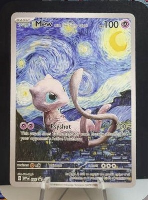 Mew Starry Night - Pokemon - Van Gogh - Beautiful Moon *CUSTOM*