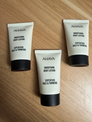 SET OF 3 - AHAVA Smoothing Body lotion Superfood Kale And Tumeric 40ml Travel - Image 1 of 2