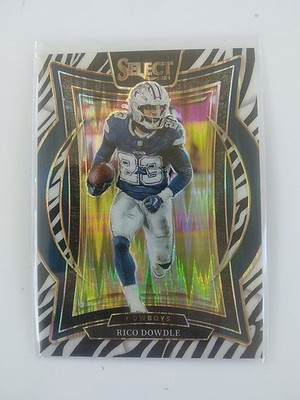 2024 Panini Select - Concourse Rico Dowdle #90 Zebra Prizm Case Hit
