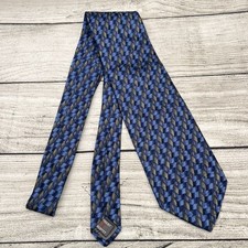 Robert Talbott Best of Class Multi Blue Abstract Geo Patterned Tie 58"x4"