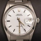 Rolex Oysterdate Precision 6694 Smooth Bezel Watch 34mm White Dial