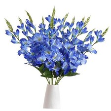 Gladiolus Artificial Flowers 10PCS 30in Silk Fake Gladiolus Flowers Royal Blue