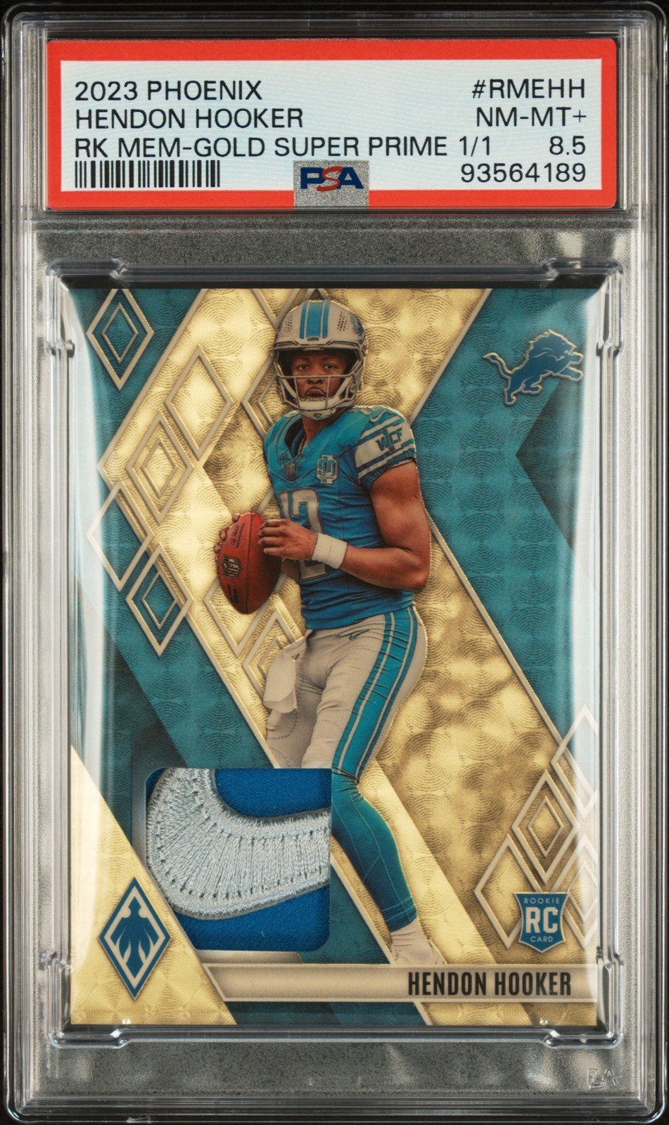 Hendon Hooker Panini Phoenix Rookie Memorabilia #RMEHH Gold Super Prime 1/1