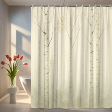 Elegant Grey and White Forest Shower Curtain - Nature Theme