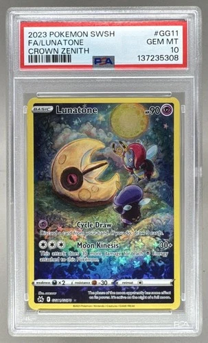 5308 Lunatone 2023 Pokemon Sword & Shield Crown Zenith #GG11 PSA 10