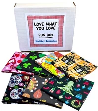 LOVE WHAT YOU LOVE GIFT BOX: Holiday Bandanas. Birthday Present Men Women