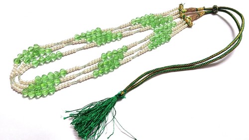 16"-18"inch Necklace Pearl, Prehnite Muskmelon Quartz 3mm/6-7mm Ready To Wear - Picture 3 of 11