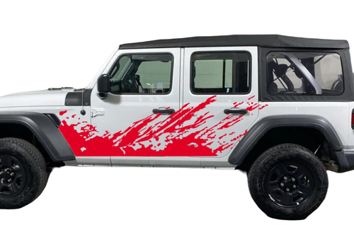 Graphics Mud Splash Car Sticker Side Decal For Jeep Wrangler 4 Door Vinyl Stripe - Picture 2 of 5