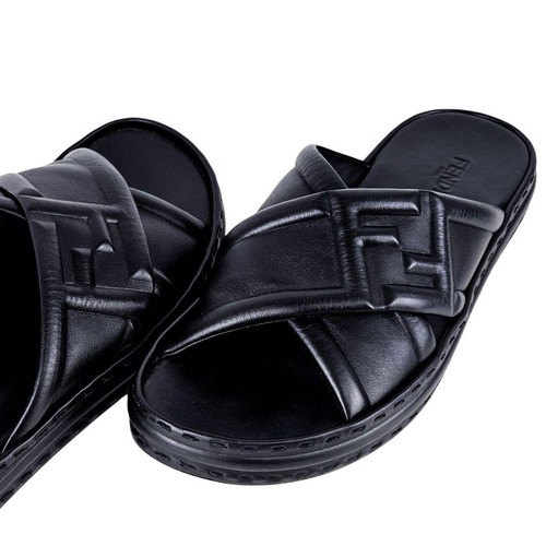 FENDI FF Logo Embossed Flat Shoes Sandals Suze 7 - Picture 15 of 15