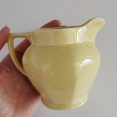 Vintage Yellow Creamer Pitcher CRAZING Tudor Ware Barker Bros Langton