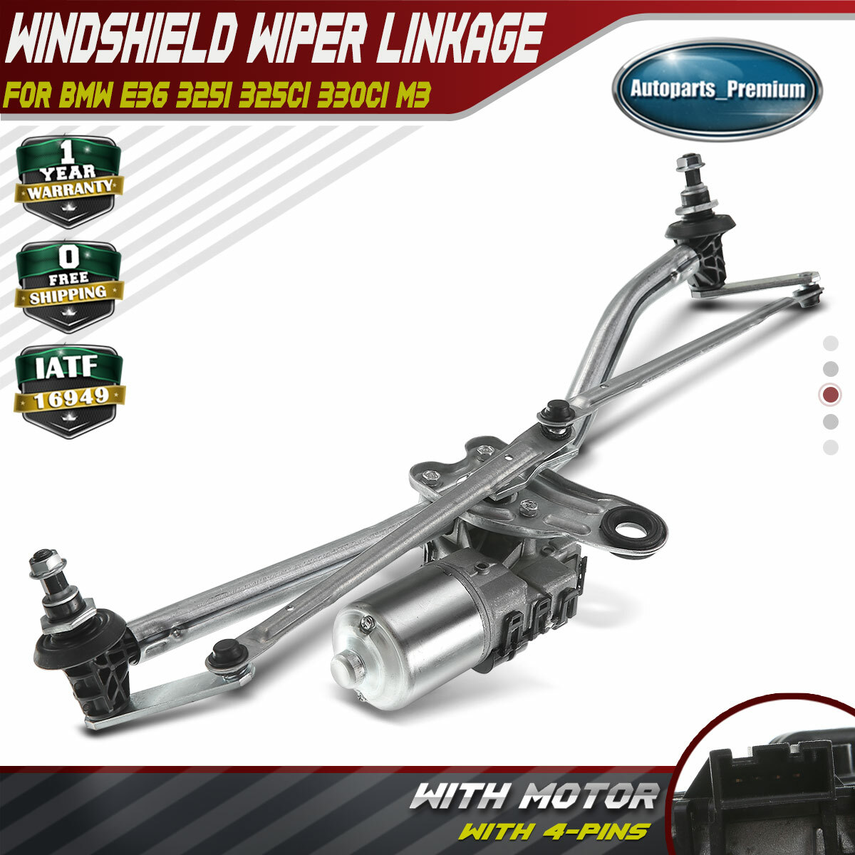 Front Windshield Wiper Linkage with Motor for BMW E46 323i 325i