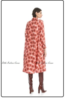 【関税＆送料込み】Max Mara Printed Silk Chemisier Dress Long printed silk dress, rust | 