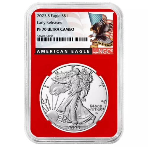 2023-S $1 1-oz Proof American Silver Eagle NGC PF70UC ER Black Label w/ Red Core