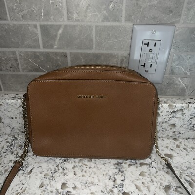 Michael Kors Leather Jet Set East West Crossbody COLOR Luggage