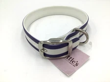 C4 Waterproof Stink-Proof Dog Collar Blue White Striped Design