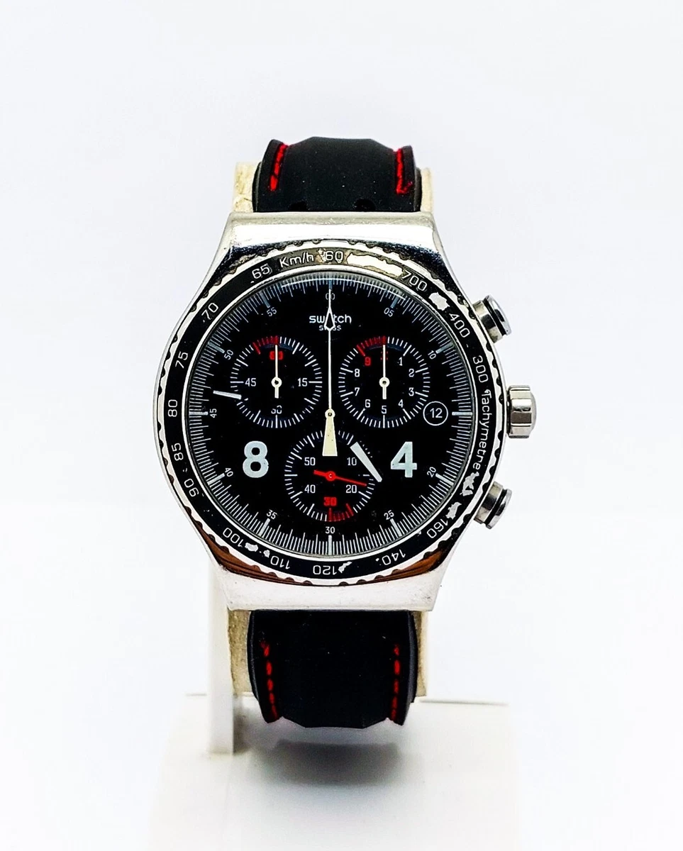 Luxury Swatch Irony Chrono YVS401GB Blackie 43mm Watch Men eBay
